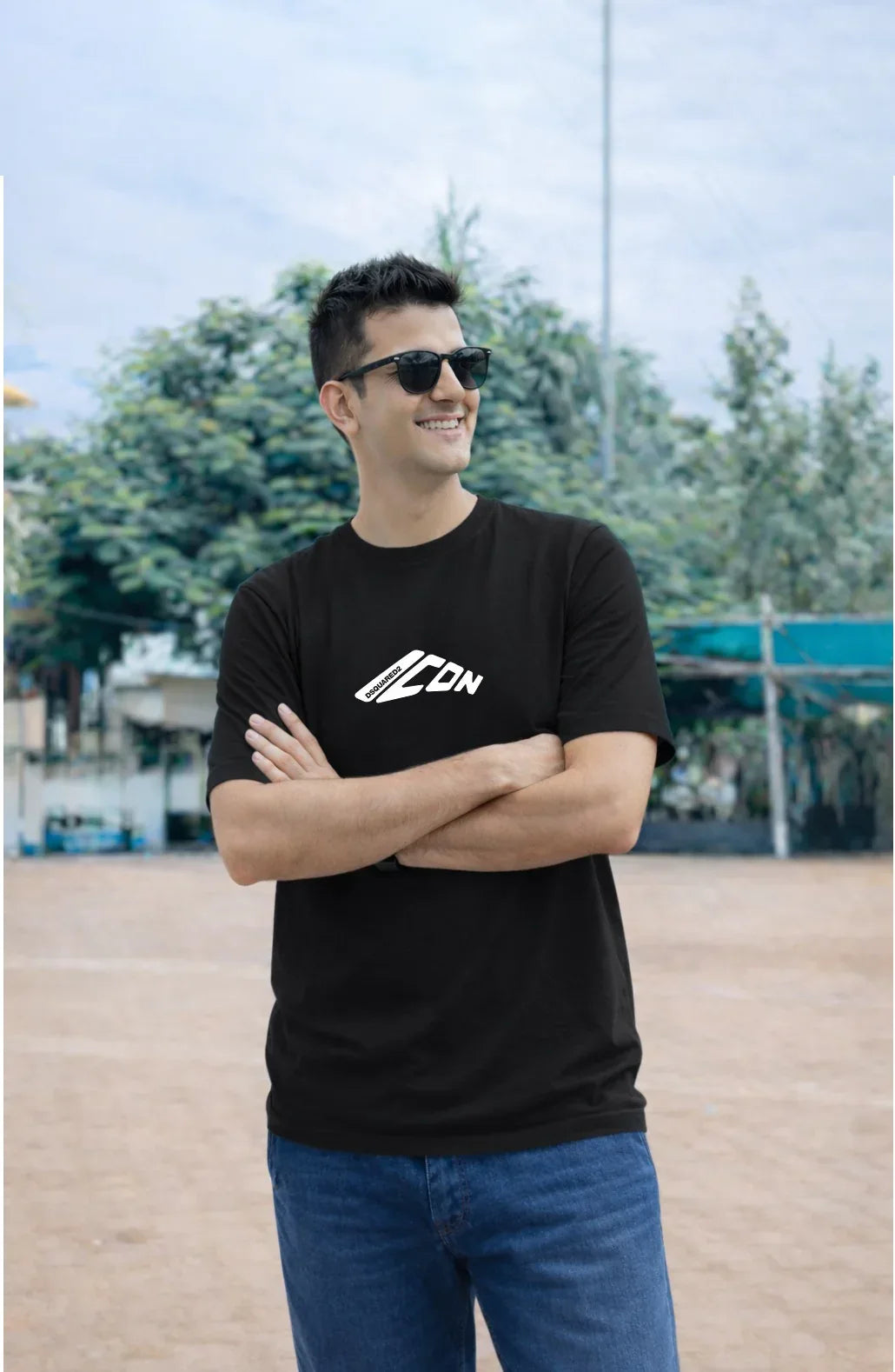 Icon-printed T-shirt in Black
