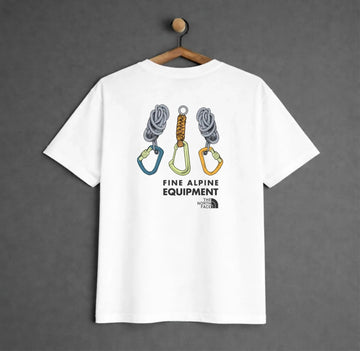 Explore Gear unisex regular backprint t-shirt in white