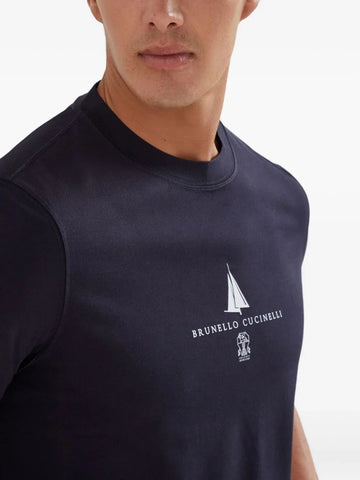 B&C cotton T-shirt navy