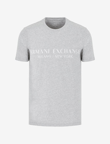 Logo Print Regular Fit Crew-Neck Grey T-Shirt