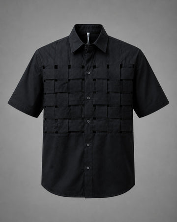 Interlocking Lattice Poplin Shirt