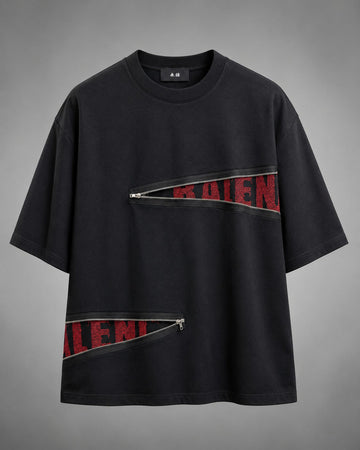 Slash Zipper Deconstructed Crew Tee