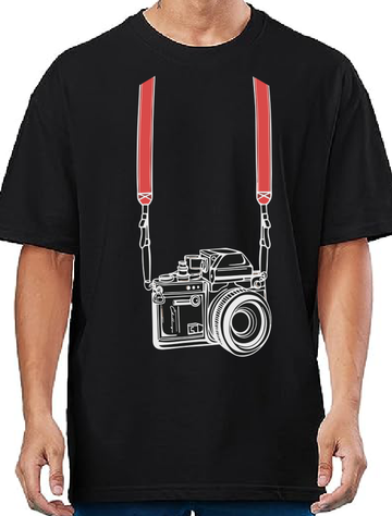 Mens Camera Oversize Print Tshirt