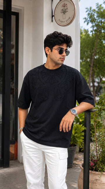 Tonal Baroque Collar Tee