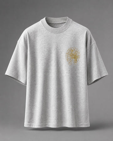 Heather Grey Foil Emblem Oversized T-shirt