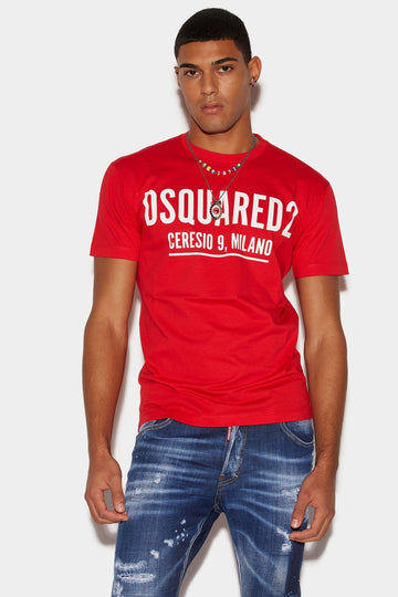 Men's Red Front Branding Regular Fit T-shirt
