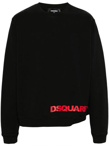 Black/Red HD Logo-print cotton sweatshirt