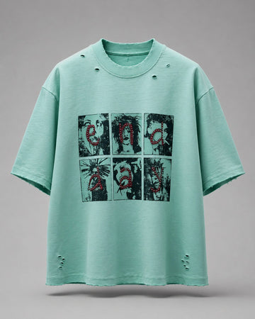 "End Day" Distressed Portrait Tee