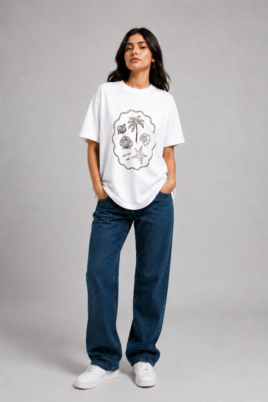 Coastal Echoes Oversized Tee
