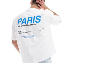 1103 oversized t-shirt with City graphic in white