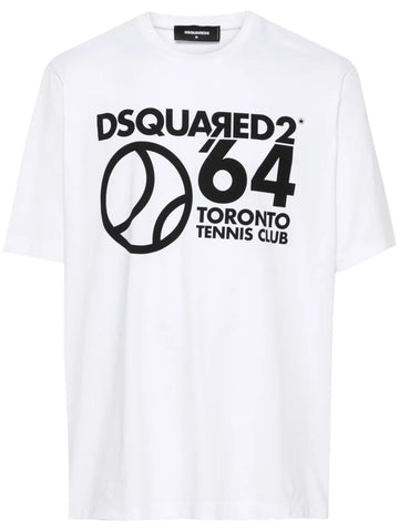 Tennis Club 64-print cotton T-shirt