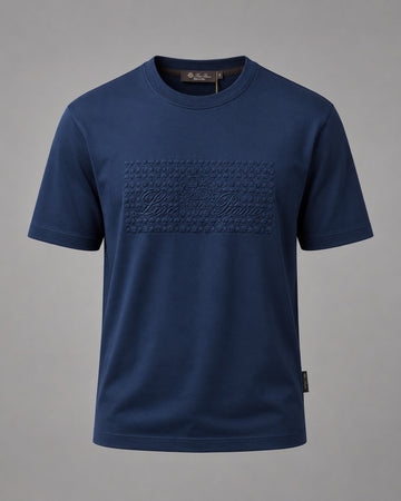 Deep Navy Textured Shield Tee