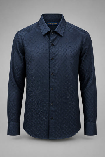 Navy Tone-on-Tone Monogram Top
