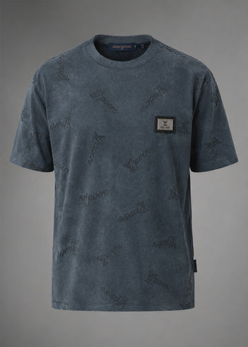 Mineral-Wash Monogram Statement Tee