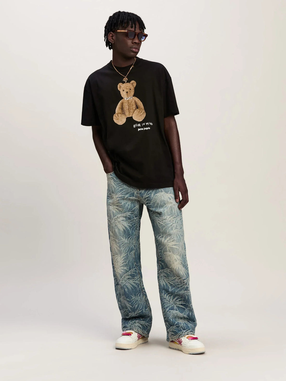 Bear In Mind Black Cotton regular fit T-Shirt