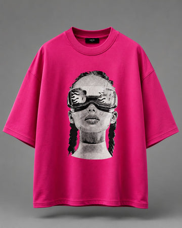 Fuchsia Neon Retro-Futurist Tee