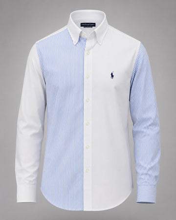 Optic White Blocking Multi-Stripe Oxford