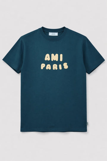 Ami Raised Patch cotton t-shirt navy