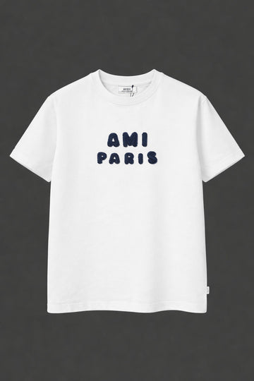Ami Felt Cotton Patch T-shirt White