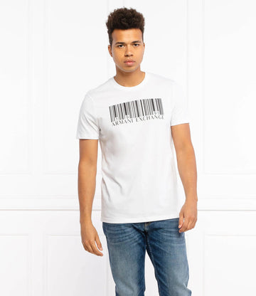 White Barcode Style T-SHIRT