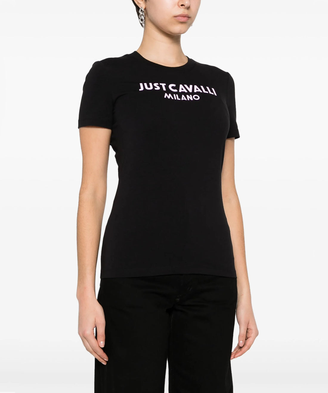 Just Cavalli logo-print cotton T-shirt Black