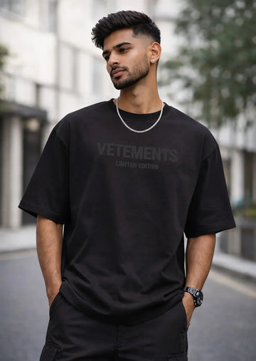 HD logo-print cotton Oversized Men's T-shirt