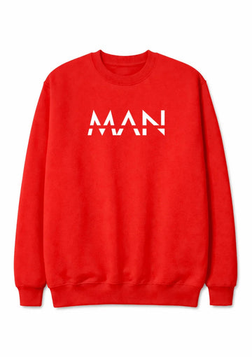 Symbolic Round Neck Red Sweatshirt