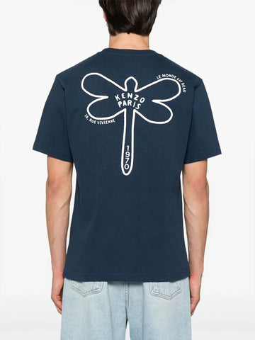 "Dragonfly" Graphic T-Shirt in Navy