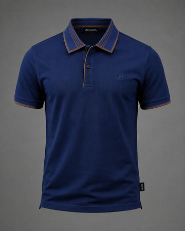 Navy Terracotta Luxury Polo